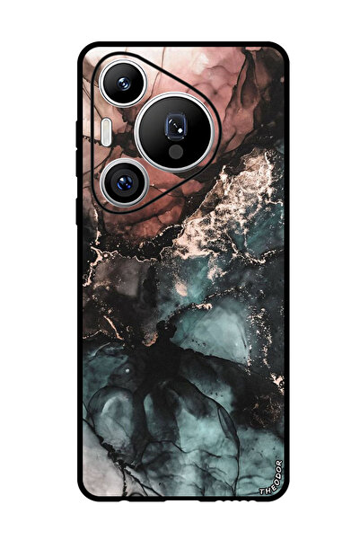 Theodor جراب واقٍ مضاد للخدش والصدمات لهاتف هواوي بيورا 70 بلون رخامي ملون