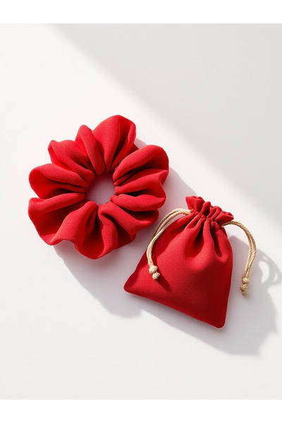 JACA XXL Scrunchie Design Fabric Buckle and Buckle Pouch Set (2 Pieces)
