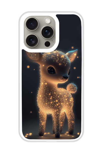 Theodor غطاء حماية لجهاز أبل آيفون 15 برو - غزال (3) (مصد أبيض)