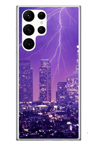 Atlas Husa personalizata Samsung Galaxy S24 Ultra, Purple Lightning, multicol...