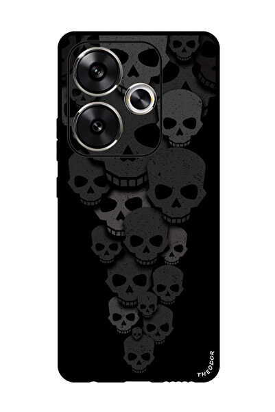 Theodor جراب حماية لهاتف شاومي ريدمي توربو 3، خلفيات آيفون برسومات جماجم وبساطة