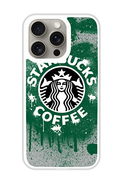 Theodor غطاء حماية لجهاز أبل آيفون 15 برو ماكس ستاربكس 3 (مصد أبيض)