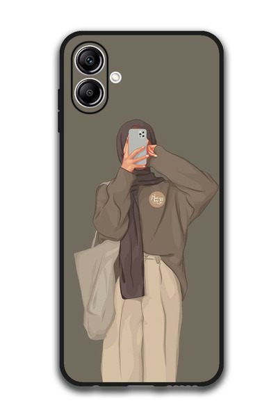 Theodor جراب واقٍ مضاد للخدش والصدمات لهاتف Samsung Galaxy A06 صورة فتاة تلتقط