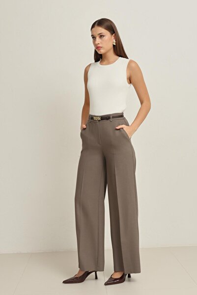 Setre Pantaloni cu picioare largi, cu detaliu de buzunar din nurcă