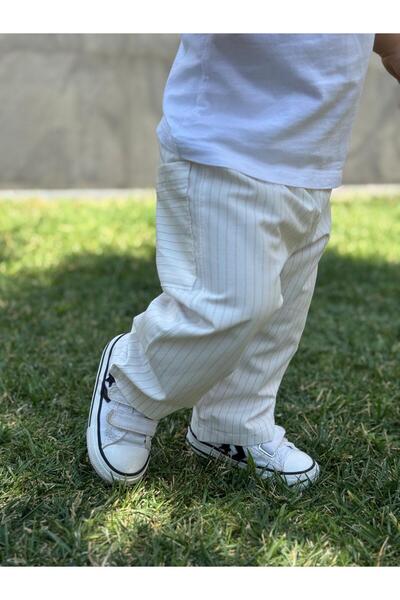 BabyDia Striped Fabric Trousers