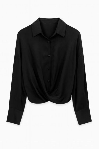 Setre Black Flowy Relaxed Cut Blouse