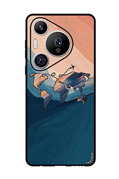 Theodor جراب واقٍ مضاد للخدش والصدمات لهاتف هواوي بيورا 70 برو بلس، خريطة الع...