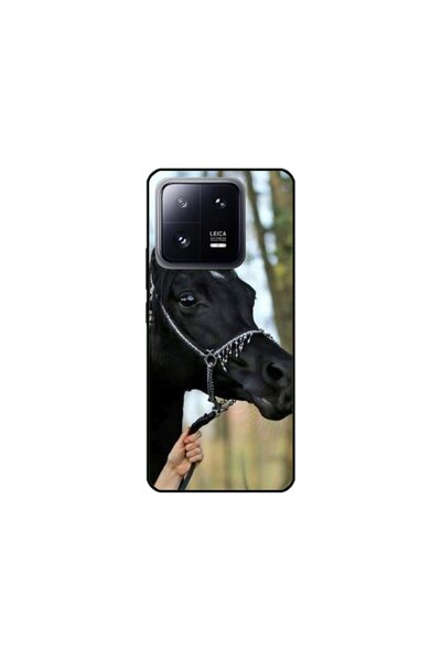Atlas Husa personalizata si Folie de Silicon pentru Xiaomi 13 Pro, Black Hors...