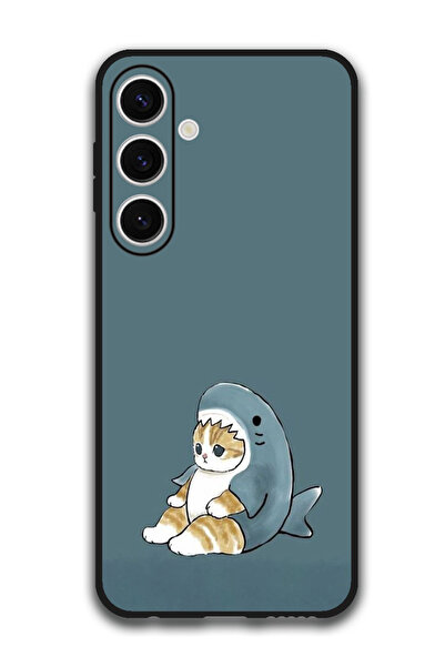 Theodor جراب واقٍ مضاد للخدش والصدمات لهاتف Samsung Galaxy S24 FE قطة وسمكة