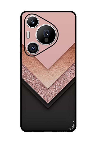 Theodor جراب حماية لهاتف هواوي بيورا 70 برو بلس أسود ذهبي ووردي