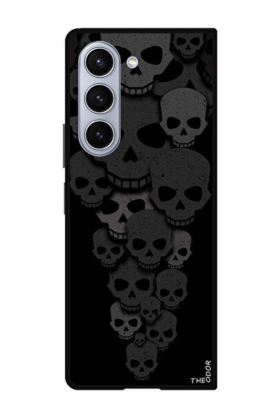 Theodor جراب حماية لهاتف سامسونج جالاكسي زد فولد 6، خلفيات آيفون بتصميم جماجم...