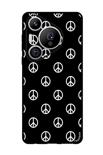 Theodor جراب واقٍ مضاد للخدش والصدمات لهاتف هواوي بيورا 70 برو بلس بشعارات السلام