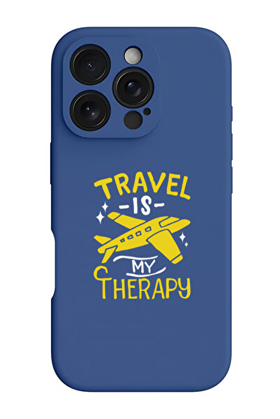 Theodor جراب سيليكون سائل أزرق واقٍ مقاوم للصدمات لهاتف iPhone 16 Pro - علاج السفر