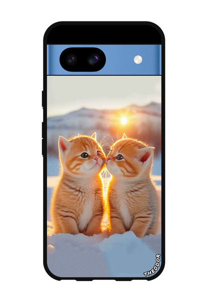 Theodor جراب واقٍ مضاد للخدش والصدمات لهاتف Google Pixel 8a قطط لطيفة (2)