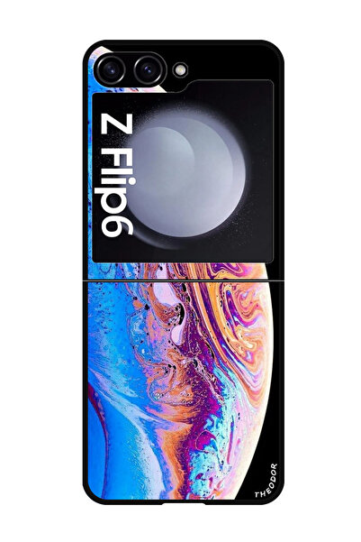 Theodor غطاء حماية مضاد للخدش والصدمات لهاتف سامسونج جالاكسي زد فليب 6، خلفية الأرض