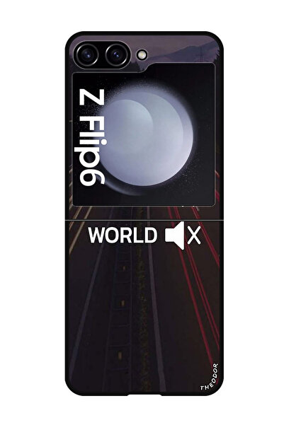 Theodor غطاء حماية مضاد للخدش والصدمات لهاتف سامسونج جالاكسي زد فليب 6، موسيقى وورد