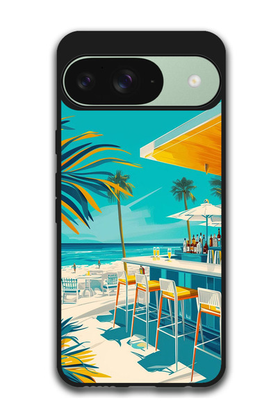 Theodor جراب حماية لهاتف Google Pixel 9، رسم لبار على الشاطئ