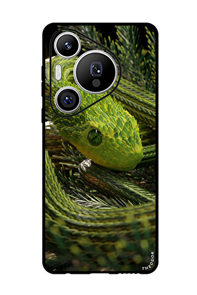 Theodor جراب حماية لهاتف هواوي بيورا 70 برو بلس snake_green_reptile
