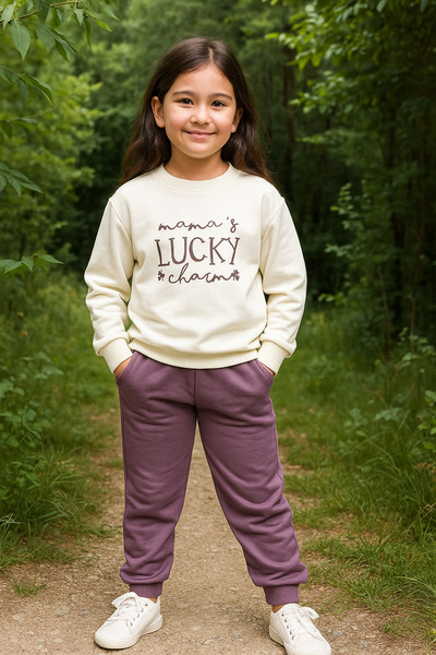 mb kids Lucky Print 2 Thread Girl Tracksuit Set