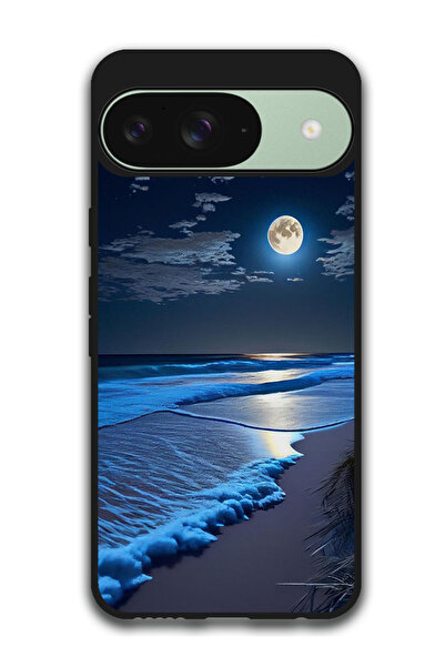 Theodor جراب واقٍ مضاد للخدش والصدمات لهاتف Google Pixel 9، بتصميم موجات وقمر