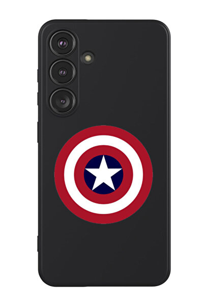 Theodor Protective Liquid Silicone Shockproof Case For Samsung Galaxy S24 (Black) - Captain America Shield 1
