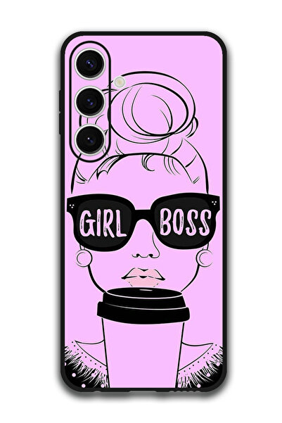 Theodor جراب واقٍ مضاد للخدش والصدمات لهاتف Samsung Galaxy S24 FE Girl Boss Pink