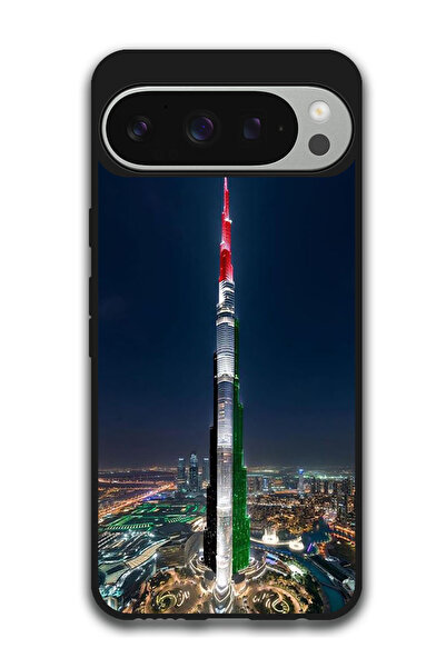 Theodor جراب واقٍ مضاد للخدش والصدمات لهاتف Google Pixel 9 Pro، علم برج خليفة...