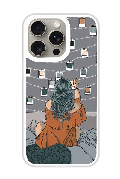 Theodor غطاء حماية لجهاز أبل آيفون 15 برو بولارويد وأضواء (مصد أبيض)