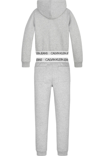 Calvin Klein LOGO TAPE ZIP THROUG Kadın Gri Sweatshirt