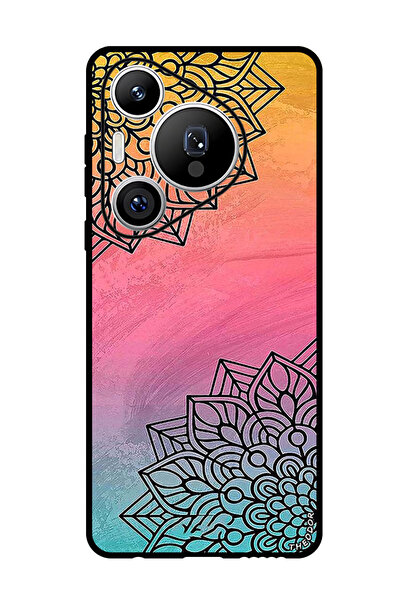 Theodor جراب حماية لهاتف هواوي بيورا 70 برو بلس مع زهرة علوية وسفلية