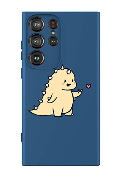 Theodor جراب حماية من السيليكون السائل المقاوم للصدمات لهاتف سامسونج جالاكسي S24 ألترا (أزرق) - دينو لوف