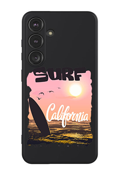 Theodor غطاء حماية من السيليكون السائل المقاوم للصدمات لهاتف سامسونج جالاكسي S24 (أسود) - سيرف كاليفورنيا