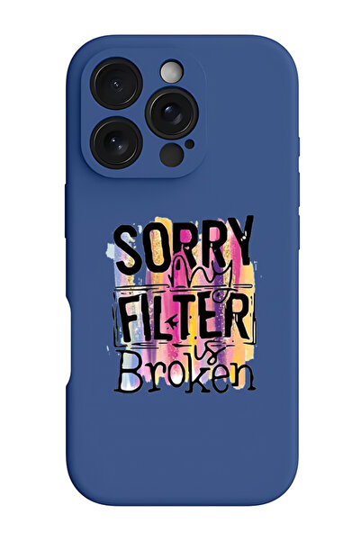 Theodor جراب سيليكون سائل واقي مقاوم للصدمات لجهاز iPhone 16 Pro باللون الأزر...