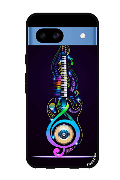 Theodor جراب واقٍ مضاد للخدش والصدمات لهاتف Google Pixel 8a جيتار موسيقي