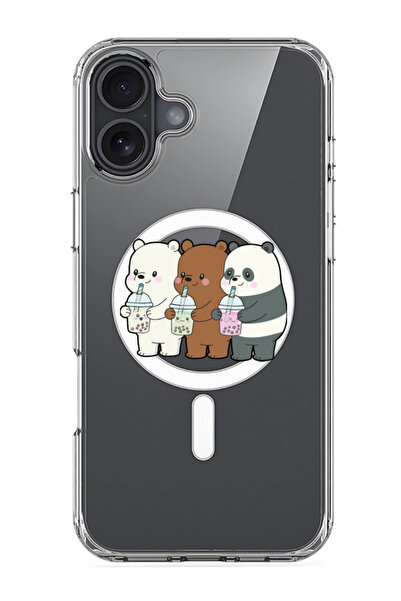 Theodor جراب ماج سيف متوافق مع آيفون 16، غطاء ممتص للصدمات للهاتف - 3 باندا د...