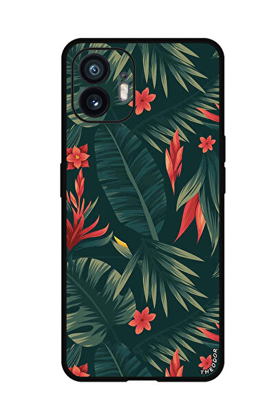 Theodor جراب واقٍ مضاد للخدش والصدمات لهاتف Nothing Phone (2) أوراق خضراء