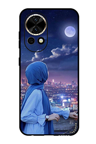 Theodor جراب واقٍ مضاد للخدش والصدمات لهاتف هواوي نوفا 12 برو، فتاة محجبة تنظ...