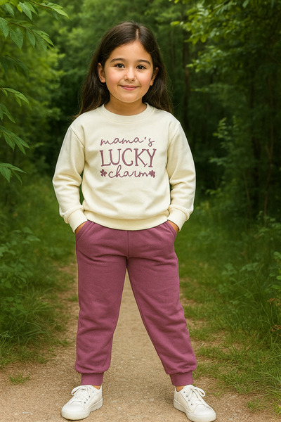 mb kids Lucky Print 2 Thread Girl Tracksuit Set