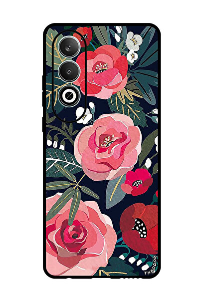 Theodor جراب واقٍ مضاد للخدش والصدمات لهاتف Oppo K12، زهور وأوراق