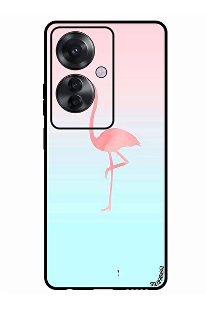 Theodor جراب واقٍ مضاد للخدش والصدمات لهاتف Oppo Reno 11F، لون وردي فلامنغو