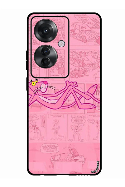 Theodor جراب واقٍ مضاد للخدش والصدمات لهاتف Oppo Reno 11F Pink Panther