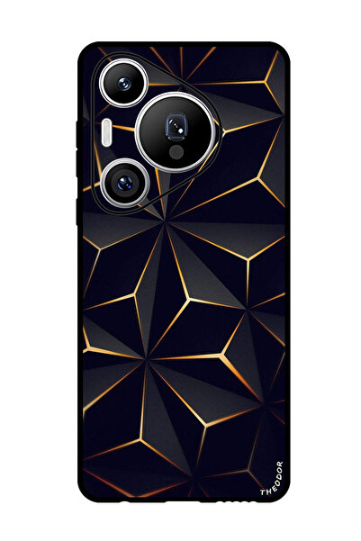 Theodor جراب واقٍ مضاد للخدش والصدمات لهاتف هواوي بيورا 70 برو بلس، أسود وذهبي