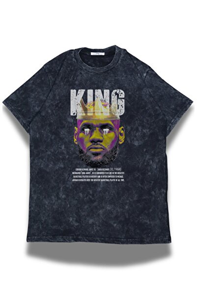 Fuddy Moda تي شيرت مكتوب عليه King للجنسين قابل للغسل، تي شيرت ريترو كبير الح...