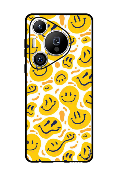Theodor جراب واقٍ مضاد للخدش والصدمات لهاتف هواوي بيورا 70 برو بلس، ابتسامات صفراء