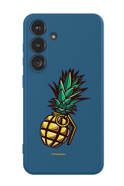 Theodor غطاء حماية سيليكون سائل مقاوم للصدمات لهاتف سامسونج جالاكسي S24 (أزرق) - قفل بينر أبل