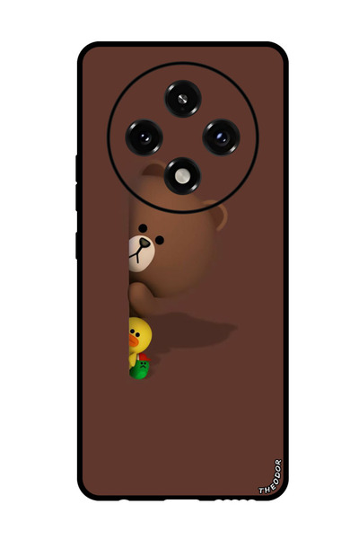 Theodor جراب واقٍ مضاد للخدش والصدمات لهاتف Oppo A3 Pro مع غطاء دب مخفي