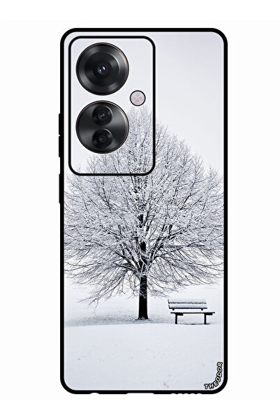 Theodor جراب واقٍ مضاد للخدش والصدمات لهاتف Oppo F25 Pro bench_snow_winter