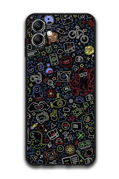 Theodor جراب واقٍ مضاد للخدش والصدمات لهاتف Samsung Galaxy A06 أشياء عشوائية