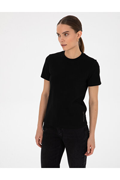 Pierre Cardin Black Regular Fit Basic T-Shirt 50310543-Vr046