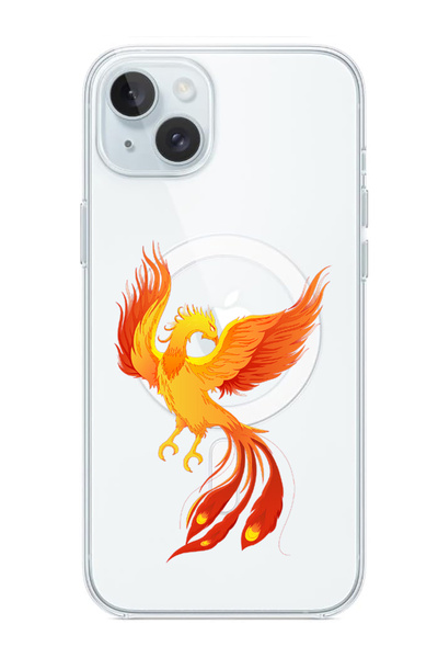 Theodor غلاف لهاتف iPhone 15 مقاس 6.1 بوصة، متوافق مع MagSafe، غطاء ممتص للصدمات للهاتف، طائر فينيوكس